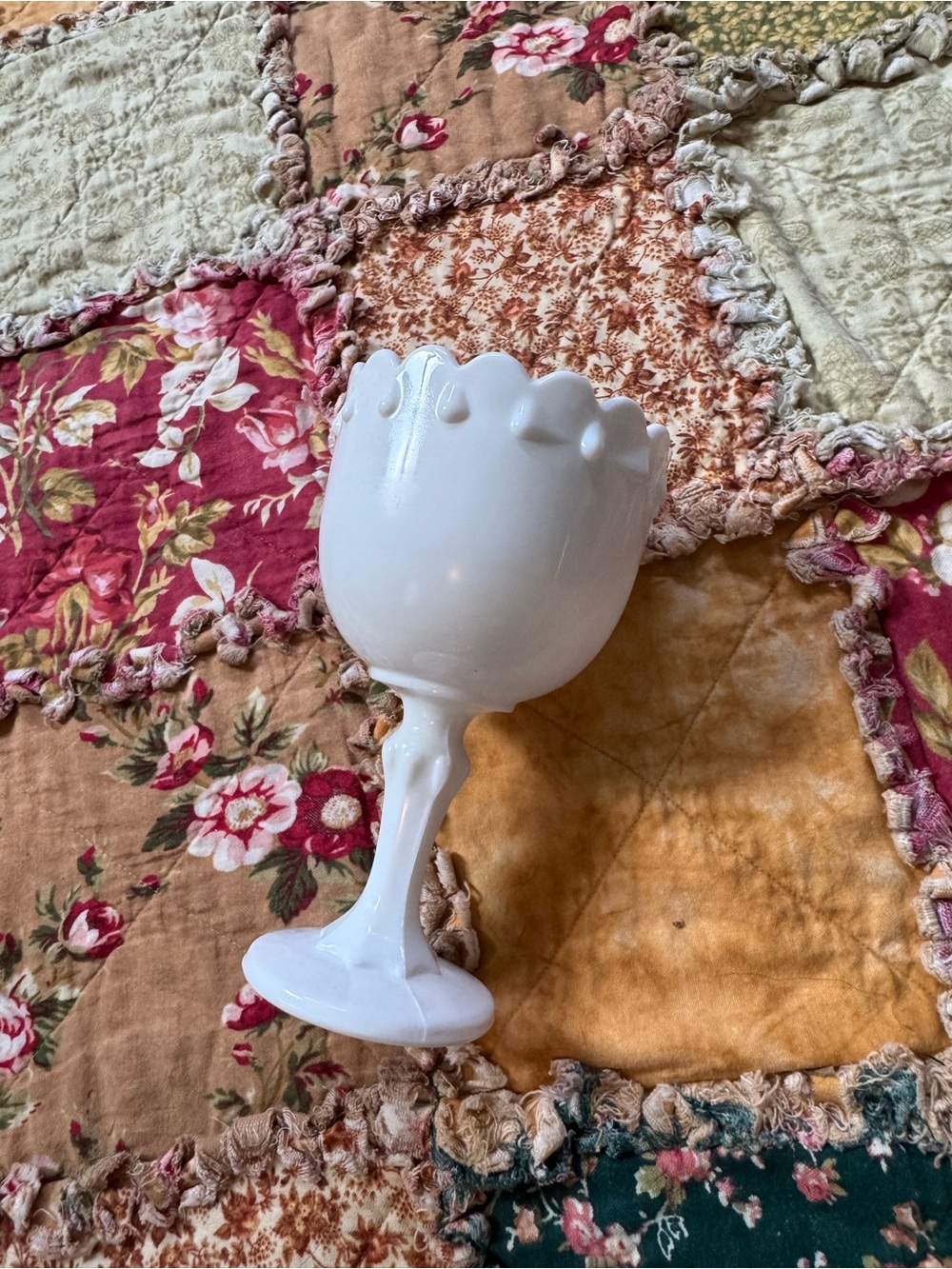 Vintage White Milk Glass Goblet